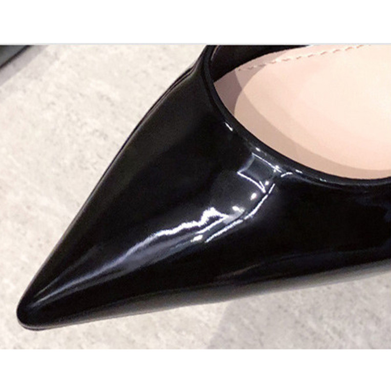 Pantofi de birou conciși pentru femei, primăvară 2023, cu tocuri înalte, cu vârfuri ascuțite, rochie de petrecere din piele lăcuită sexy, pantofi cu pantofi superficiali