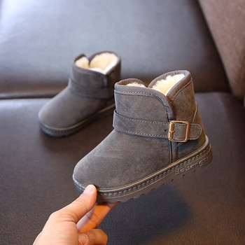 Зимни детски модни ботуши за сняг Неплъзгащи се меки обувки за малко дете Детски памучни обувки Момиче Момче Плюс кадифени дебели дишащи топли ботуши