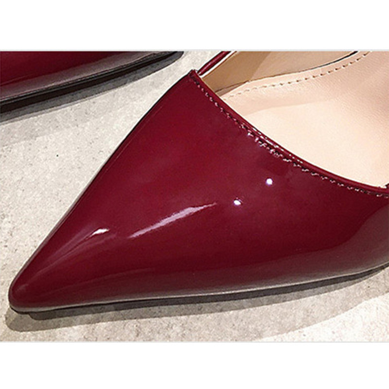 Jesen 2023. Jezgrovite lakirane kožne crvene ženske cipele za vjenčanje sa šiljatim prstima na visoke potpetice 9 cm, ženske seksi cipele za zabavu, plitke