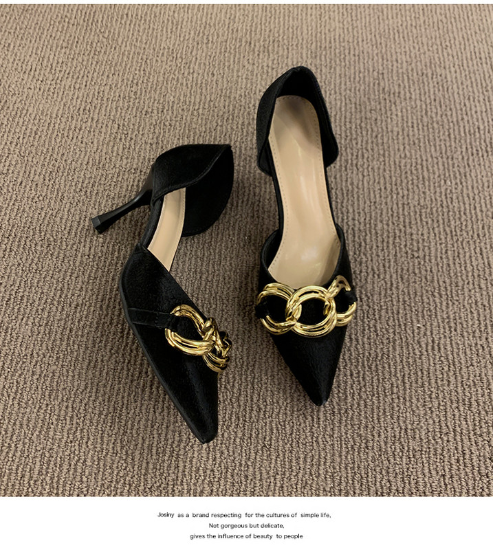 Μόδα Γόβες Παπούτσια Γυναικεία Κομψότητα Μεταλλική Αλυσίδα Διακόσμηση Αντλίες Άνοιξη Νεότερο D'Orsay Party Γόβες γάμου