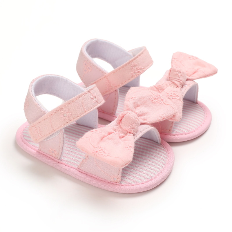 Cipele za dojenčad, cipele za djevojčice, ravne sandale, mekani potplat, protuklizni, ljetne mašne, točkaste pruge, čipkaste cipele za krevetić, novorođenče, prva hodalica, vruća rasprodaja