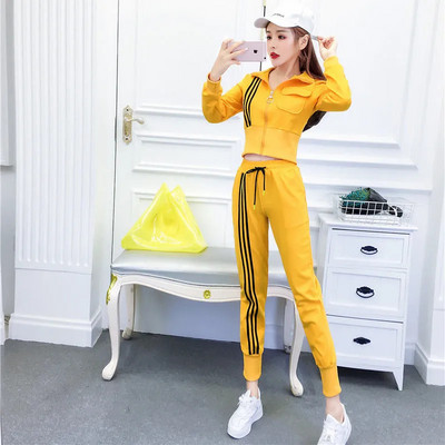 Dámska tepláková súprava 2023 Jar Jeseň Nová kórejská voľnočasová študentská tepláková súprava Módne topy s kapucňou, nohavice, 2 dvojdielne sety