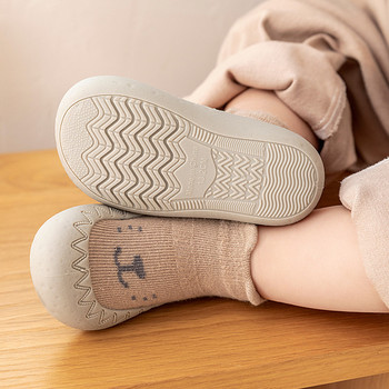 Бебешки чорапи Обувки Бебешки сладки анимационни детски момчешки обувки Мека гумена подметка Детски подови маратонки BeBe Буйки Toddler Girls First Walker