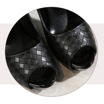 Модни черни кожени обувки с кариран модел Дамски 2023 г. Нови водоустойчиви плитки секси дамски обувки с високи токчета Банкетни офис