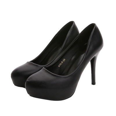 Proljetne koncizne platforme, plitke ženske cipele sa šiljatim vrhom, mekane kožne visoke potpetice, 10 cm, klasične ženske uredske natikače, jesen