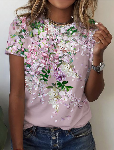 Dámske tričko s motýľovou potlačou, modrá mikina s dlhým rukávom, módny výstrih do O, regulárny strih, maľba na motýle, jar a jeseň 2023