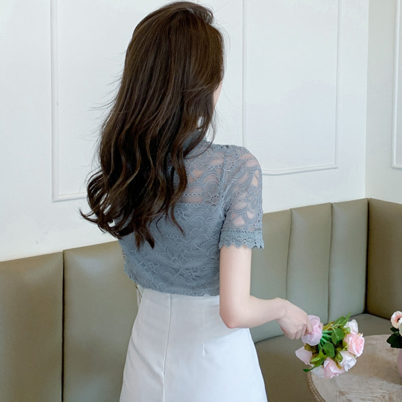 Ljetne bijele čipkane majice Ženske 2023. Seksi korejska modna odjeća Izdubljene Blusas Mujer Tanke ženske ležerne bluze Šifonske košulje