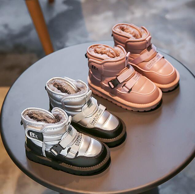 Detské ležérne snehové čižmy, módne detské chlapčenské a dievčenské plyšové teplé snehové topánky, detské bežecké topánky, značkové športové topánky, detské tenisky