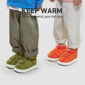 UTUNE Copii Cizme de zăpadă Cizme calde pentru băieți, fete, 7-12 ani, papuci moale de pluș pentru interior, rezistenți la vânt, călcâi, urzeală, 3-6 ani, acasă, cizme