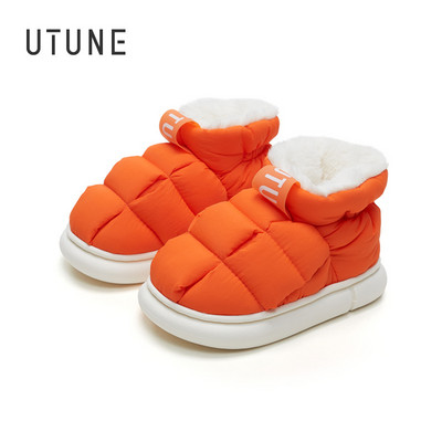 UTUNE Copii Cizme de zăpadă Cizme calde pentru băieți, fete, 7-12 ani, papuci moale de pluș pentru interior, rezistenți la vânt, călcâi, urzeală, 3-6 ani, acasă, cizme