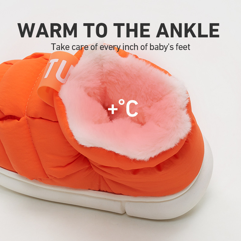 UTUNE Copii Cizme de zăpadă Cizme calde pentru băieți, fete, 7-12 ani, papuci moale de pluș pentru interior, rezistenți la vânt, călcâi, urzeală, 3-6 ani, acasă, cizme