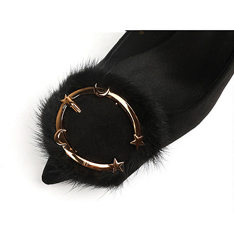 2023. Korejske modne cipele s plitkim visokim potpeticama s metalnom kopčom za žene 2023., ženske uredske cipele sa šiljatim prstima, visoke potpetice 6/9 cm, jednobojne ženske uredske cipele