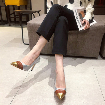 Γυναικεία Μονά Παπούτσια Spring Office Retro Snakeskin Pointy Toe Woman Pumps Ψηλοτάκουνα πάρτι Γυναικεία Sliver Μαλακό Δερμάτινο ρηχό παπούτσι