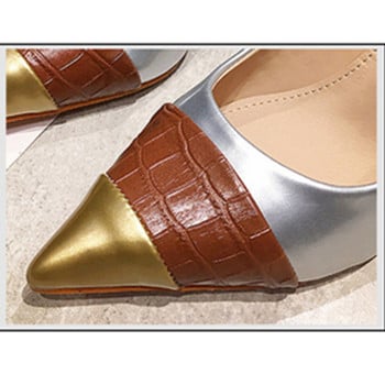 Γυναικεία Μονά Παπούτσια Spring Office Retro Snakeskin Pointy Toe Woman Pumps Ψηλοτάκουνα πάρτι Γυναικεία Sliver Μαλακό Δερμάτινο ρηχό παπούτσι