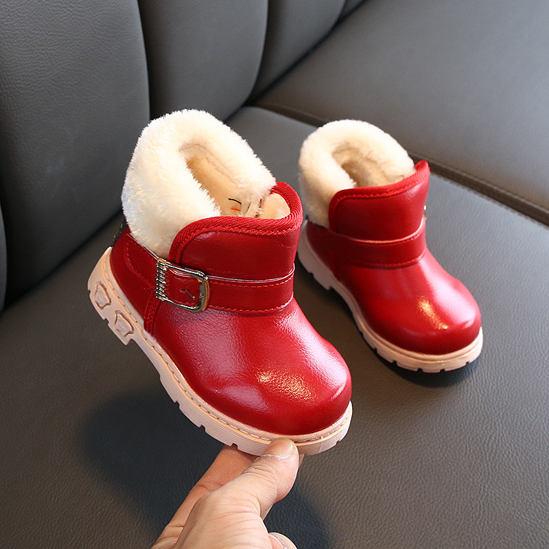 Zimske vodootporne dječaci Djevojčice Kratke čizme Plišane debele tople dječje čizme za snijeg Meki potplat Dječje dječje ležerne tenisice Čizme s kopčom