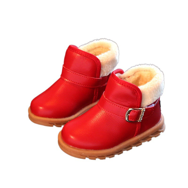 Zimske vodootporne dječaci Djevojčice Kratke čizme Plišane debele tople dječje čizme za snijeg Meki potplat Dječje dječje ležerne tenisice Čizme s kopčom