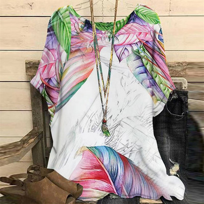 Tricou de modă pentru femei, cu decolteu O, cu mânecă scurtă, tricou cu imprimeu cu flori 3d, tricou supradimensionat pentru femei, Harajuku, pulover pentru femei