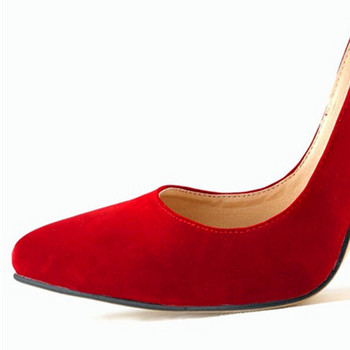 Soft Flock Shallow Fashion Γυναικεία παπούτσια με ψηλά τακούνια Pumps Φθινοπωρινό Pointy Toe Lady Work Μωβ κόκκινο στιλέτο Γυναικεία παπούτσια για πάρτι για νύφη