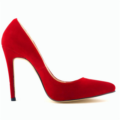 Mäkké flock plytké módne vysoké podpätky topánky dámske lodičky jesenné špicaté špičky dámske pracovné fialové červené ihličkové topánky pre nevestu párty