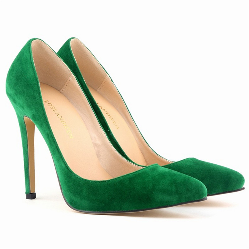 Mäkké flock plytké módne vysoké podpätky topánky dámske lodičky jesenné špicaté špičky dámske pracovné fialové červené ihličkové topánky pre nevestu párty