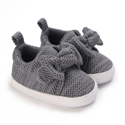 Warren Sina Παπούτσια για νεογέννητο αγόρι για κορίτσια First Walker Βρεφικά παπούτσια Μαλακή αντιολισθητική σόλα Lovely Bow Casual Canvas παιδικά παπούτσια