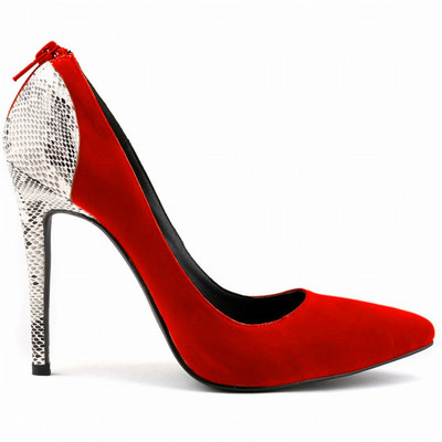 Seksi cipele sa šarenim petama sa zmijskim printom za žene Pumpice na visoke pete Jesenske cipele sa patentnim zatvaračem na stražnjoj strani Modne ženske cipele za zabavu