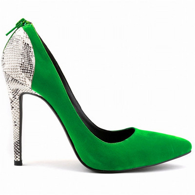 Seksi cipele sa šarenim petama sa zmijskim printom za žene Pumpice na visoke pete Jesenske cipele sa patentnim zatvaračem na stražnjoj strani Modne ženske cipele za zabavu