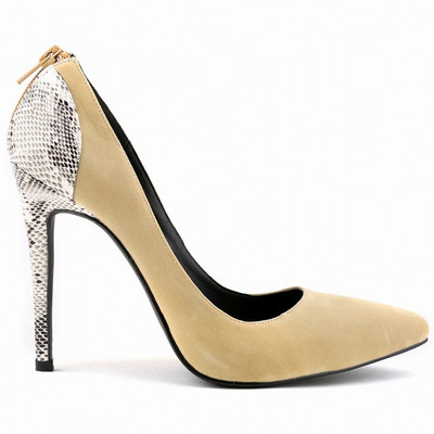 Seksi cipele sa šarenim petama sa zmijskim printom za žene Pumpice na visoke pete Jesenske cipele sa patentnim zatvaračem na stražnjoj strani Modne ženske cipele za zabavu