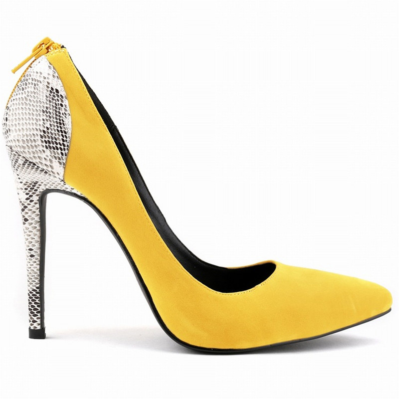 Seksi cipele sa šarenim petama sa zmijskim printom za žene Pumpice na visoke pete Jesenske cipele sa patentnim zatvaračem na stražnjoj strani Modne ženske cipele za zabavu