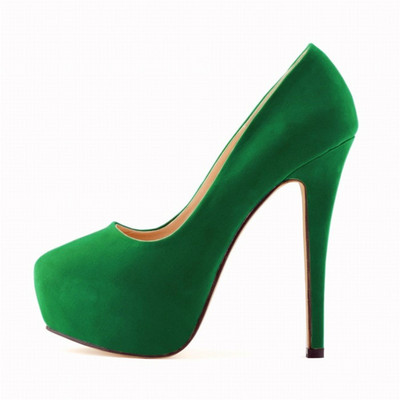 Stilul Star! Noua sosire Pantofi de petrecere cu platformă înaltă Pantofi de damă de modă din piele de turmă cu vârf ascuțit Tocuri puțin adânci 14 cm Pantofi pentru femei