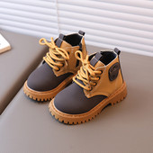 Jesenné detské krátke čižmy, detské módne členkové čižmy pre chlapcov a dievčatá, nové módne šnurovacie čižmy s okrúhlou špičkou, J70