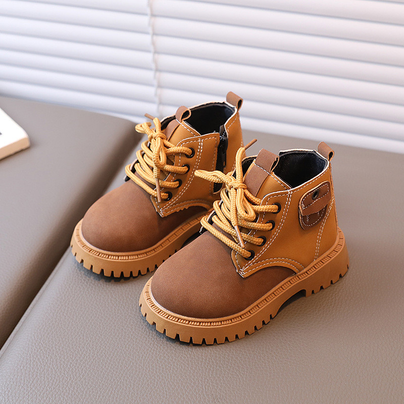 Jesenné detské krátke čižmy, detské módne členkové čižmy pre chlapcov a dievčatá, nové módne šnurovacie čižmy s okrúhlou špičkou, J70