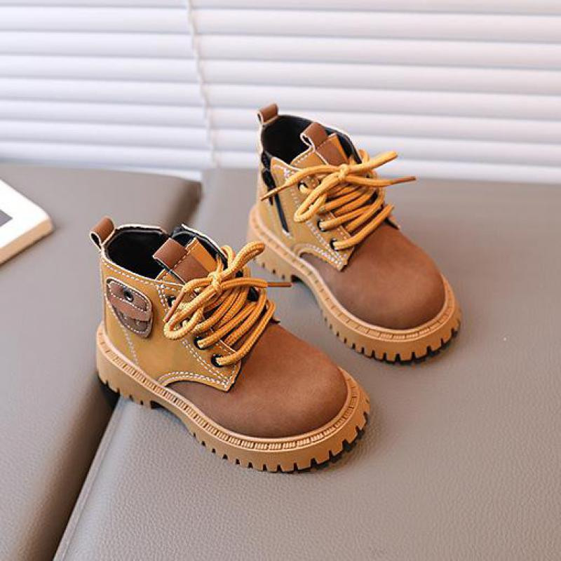 Jesenné detské krátke čižmy, detské módne členkové čižmy pre chlapcov a dievčatá, nové módne šnurovacie čižmy s okrúhlou špičkou, J70