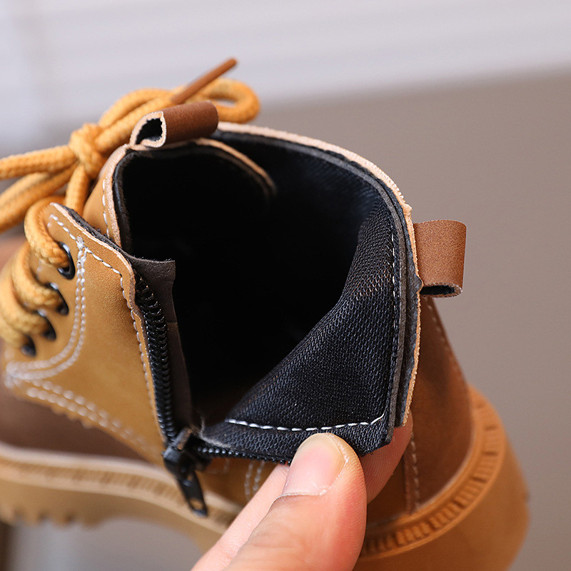 Jesenné detské krátke čižmy, detské módne členkové čižmy pre chlapcov a dievčatá, nové módne šnurovacie čižmy s okrúhlou špičkou, J70
