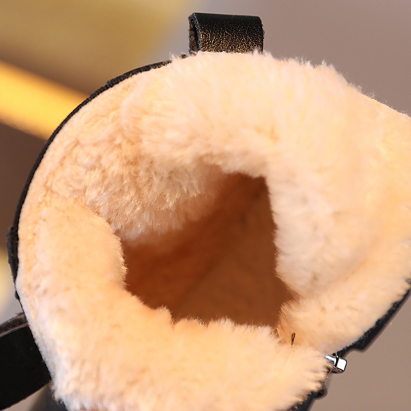 Detské čižmy Chelsea, zimné plyšové, čierne béžové, detské krátke čižmy na zips, flexibilné, veľkosť 22-31, módne unisex topánky pre chlapcov a dievčatá