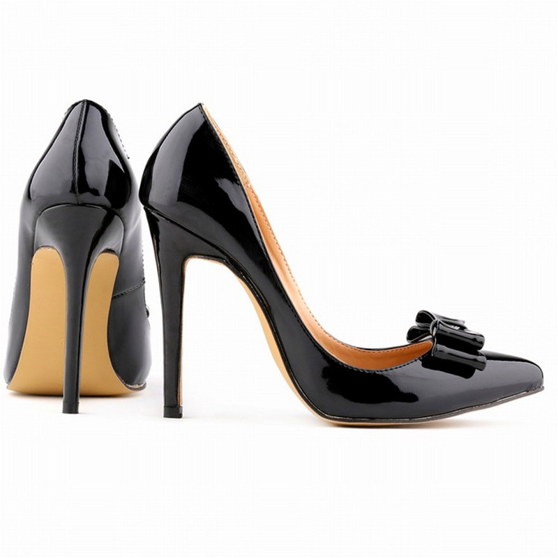 Pantofi de birou eleganti, cu nod fluture, pantofi de birou, din piele solidă, la modă, pantofi cu tocuri înalte, pantofi sexy de petrecere