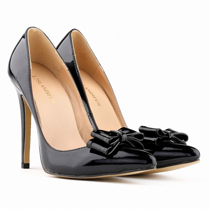 Pantofi de birou eleganti, cu nod fluture, pantofi de birou, din piele solidă, la modă, pantofi cu tocuri înalte, pantofi sexy de petrecere