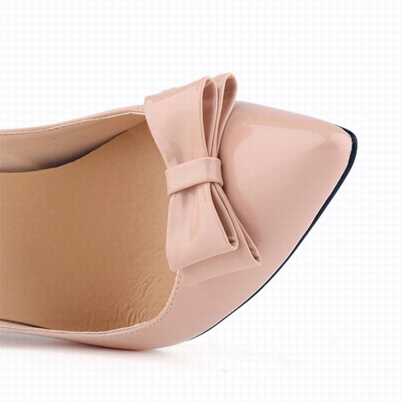 Pantofi de birou eleganti, cu nod fluture, pantofi de birou, din piele solidă, la modă, pantofi cu tocuri înalte, pantofi sexy de petrecere