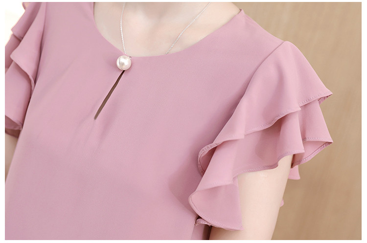 Suvine lühikeste varrukatega pluusisärk Naiste topid Blusas Mujer De Moda 2023 pluus Naiste O-kaelusega šifoonpluus Topid Naiste särgid D198