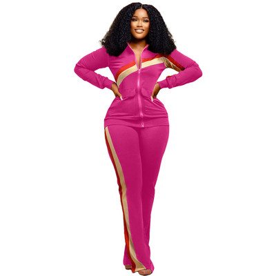 Trenirka Ženski komplet hlača Dvodijelni set Jesen Zima Jakna s patentnim zatvaračem Gornji dijelovi Odijela za trčanje Vintage patchwork odjeća Y2k Streetwear