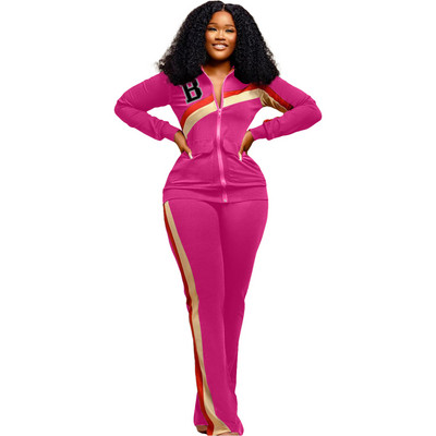 Trenirka Ženski komplet hlača Dvodijelni set Jesen Zima Jakna s patentnim zatvaračem Gornji dijelovi Odijela za trčanje Vintage patchwork odjeća Y2k Streetwear