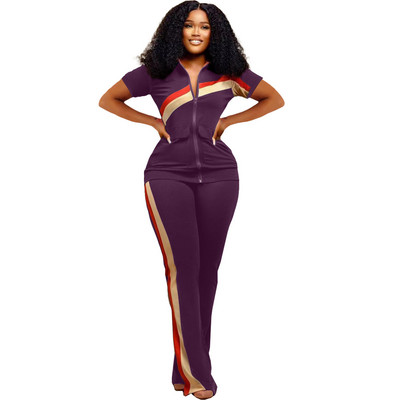 Trenirka Ženski komplet hlača Dvodijelni set Jesen Zima Jakna s patentnim zatvaračem Gornji dijelovi Odijela za trčanje Vintage patchwork odjeća Y2k Streetwear