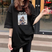 Ljeto 2022. Nova pamučna majica kratkih rukava s crtanim filmovima Ženska korejska kawaii labava prevelika majica za sve za djevojke iz 90-ih