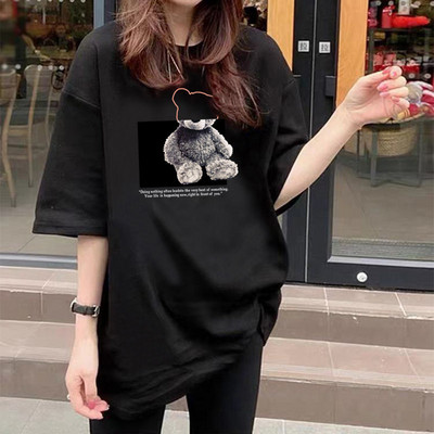 Ljeto 2022. Nova pamučna majica kratkih rukava s crtanim filmovima Ženska korejska kawaii labava prevelika majica za sve za djevojke iz 90-ih