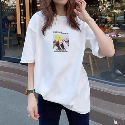 Ljeto 2022. Nova pamučna majica kratkih rukava s crtanim filmovima Ženska korejska kawaii labava prevelika majica za sve za djevojke iz 90-ih