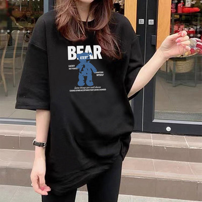 Ljeto 2022. Nova pamučna majica kratkih rukava s crtanim filmovima Ženska korejska kawaii labava prevelika majica za sve za djevojke iz 90-ih