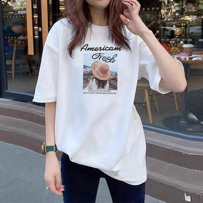 Ljeto 2022. Nova pamučna majica kratkih rukava s crtanim filmovima Ženska korejska kawaii labava prevelika majica za sve za djevojke iz 90-ih