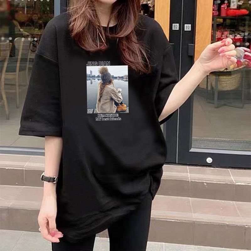 Ljeto 2022. Nova pamučna majica kratkih rukava s crtanim filmovima Ženska korejska kawaii labava prevelika majica za sve za djevojke iz 90-ih