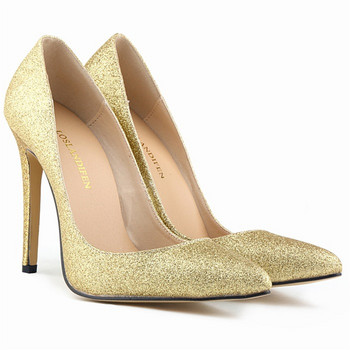 Пролетни сватбени дамски обувки за 2022 г. Плитки модни платнени обувки с пайети на висок ток, остри пръсти, розова, червена златна рокля, дамска парти обувка