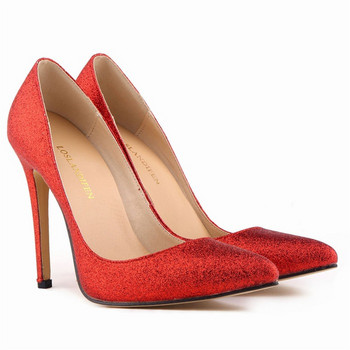 2022 Άνοιξη Γάμου Γυναικείες αντλίες ρηχή μόδας ύφασμα με παγιέτες Παπούτσια ψηλοτάκουνα παπούτσια με μύτη Ροζ κόκκινο χρυσό φόρεμα γυναικεία παπούτσια για πάρτι